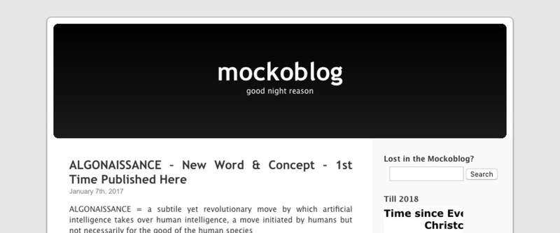Mockoblog website screenshot