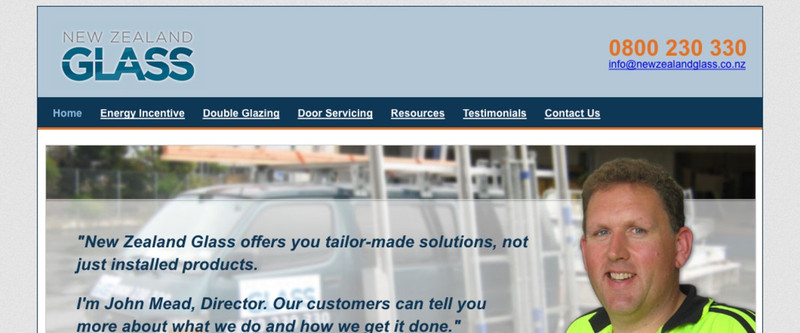 New Zealand Glass website screenshot